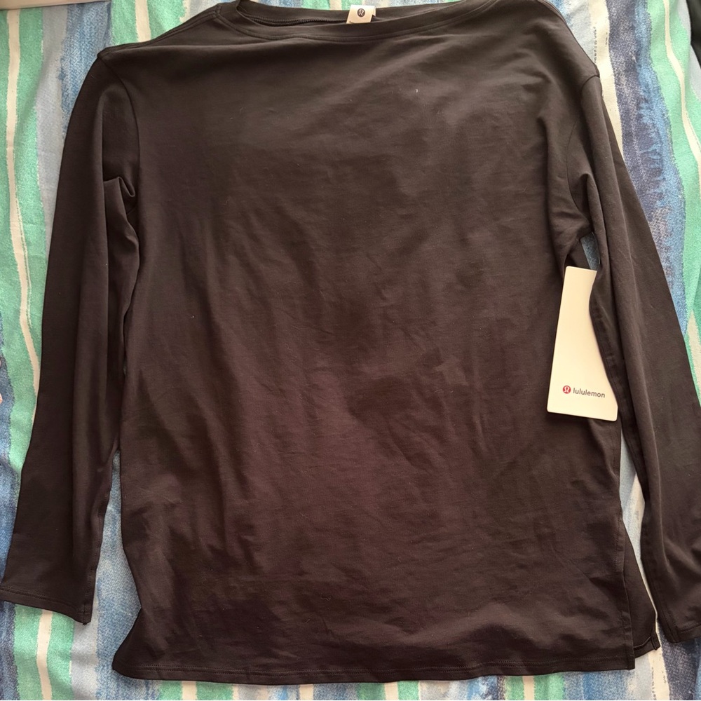 Lululemon Relaxed fit Boatneck Long Sleeve Black NWT